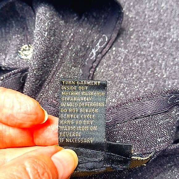 Diane Gilman🖤 Black, With Small White Flecks, Semi-Casual 5 Pocket Pants  W-14 - Picture 9 of 10